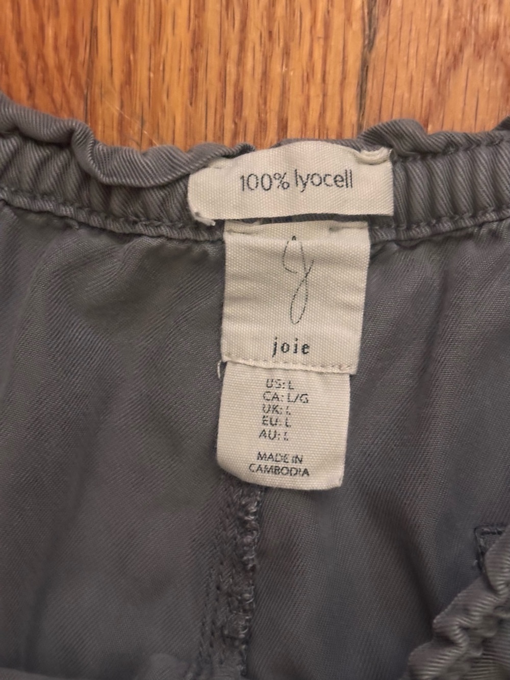 Anthropologie Gray Lyocell Wide Leg Crop Pants Pull On Drawstring Elastic Waist - Picture 3 of 7